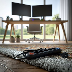 Maclean power strip, 5 socket extension cable + 3xUSB, 110-240V AC 50/60Hz, 2.1A max 2500W, 1.5m, black, MCE395 B