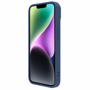Nillkin CamShield Silky Silikoonist ümbris iPhone 14 Plus ümbris koos kaamerakaitsega Sinine