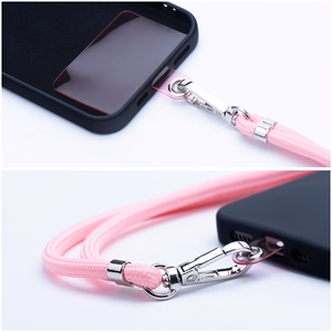 SWING (6mm) Phone lanyard, Phone pendant with adjustable length / cord length 165cm (max 82.5cm in the loop) / on the shoulder or neck - lite roosa