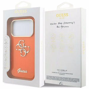Guess IML 4G Script Metal Ümbris for iPhone 17 Pro - oranž