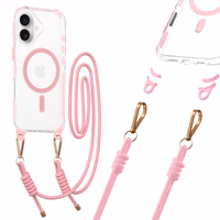 Tel Protect Strap Clear Ümbris jaoks Iphone 17 roosa