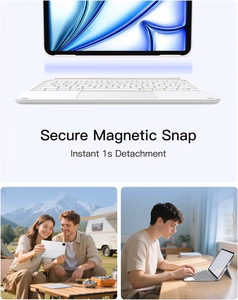 Inateck KB04122 AceTouch klaviatuuriga ümbris seadmele iPad 10.9–11", valge