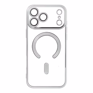 ELECTRO MAG COVER case compatible with MagSafe jaoks IPHONE 17 Pro Max hõbedane