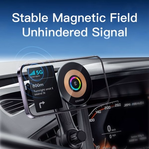Autohoidik Essager Arpege Must (juhtmevaba laadimine 15W) (magnetiline / ventilatsioonivõre)
