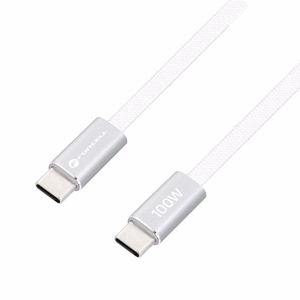 Kaabel USB C USB C Forcell F-Energy QC4.0 PD 5A 100W Cafule Flat 1,2m CCFN23 valge