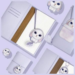 NIMMY set 2in1 notebook + pen BIG EYED PET 2.0 Rabbit lilla
