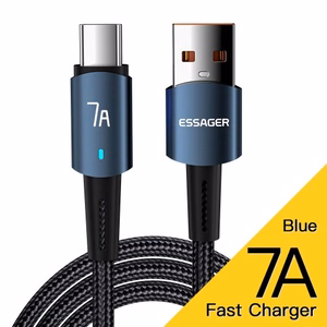 USB kaabel Essager Morning Glory sinine Type-C 200cm (kuni 7A)