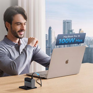 Cuktech CUKAD1003EUG GaN 100W Wall Laadija 2 x USB-C 1 x USB-A with USB-C Kaabel - hall