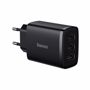 Baseus Compact Quick Charger, 3x USB, 17W (Must)