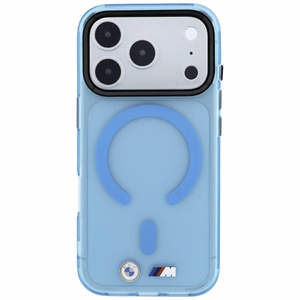 BMW M IML Frosted Metal Logo & Trims MagSafe ümbris mudelile iPhone 17 Pro Max / 18 Pro Max – sinine