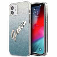 Guess GUHCP12SPCUGLSBL iPhone 12 mini 5.4" sinine/sinine kõvakaaneline Glitter Gradient Script korpus