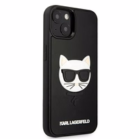Karl Lagerfeld 3D kummist Choupette ümbris iPhone 13 mini jaoks - must