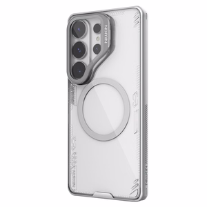 Nillkin Iceblade Prop magnetiline MagSafe ümbris koos kaamerakaane ja toega Samsung Galaxy S26 Ultra jaoks läbipaistev hall
