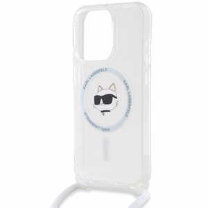 Чехол Karl Lagerfeld IML Choupette Head&Cord MagSafe для iPhone 15 Pro Max - прозрачный