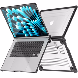 Tech-Protect SmartShell Pro ümbris jaoks MacBook Air 15" 2023-2025 M2 / M3 / M4 - läbipaistev and must