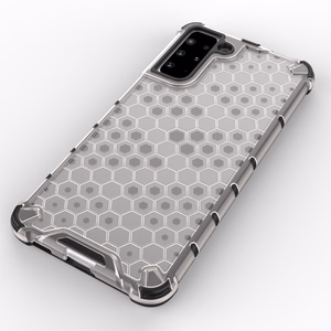 Samsung Galaxy S22 + (S22 Plus) läbipaistev Honeycomb korpus soomustatud kate koos geelraamiga Samsung Galaxy S22 + (S22 Plus) jaoks