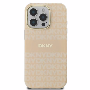 DKNY Repeat Texture Pattern With Stripe iPhone 16 Pro Max Ümbris - Roosa