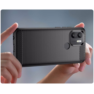 Carbon Case case for Xiaomi Redmi A1+ flexible silicone carbon cover black