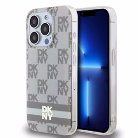 DKNY IML Checkered Mono Pattern & Printed Stripes MagSafe ümbris jaoks iPhone 13 Pro / 13 - beige