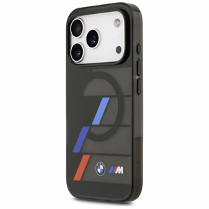 BMW M IML Metal Buttons Tricolor Lines MagSafe Ümbris jaoks iPhone 17 Pro - must