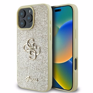 Guess Fixed Glitter Big 4G Ümbris jaoks iPhone 16 Pro - Kuldne