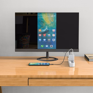 Acefast 2in1 Laadija GaN 65W USB Type C / USB, adapter adapter HDMI 4K @ 60Hz (set with kaabel) valge (A17 valge)