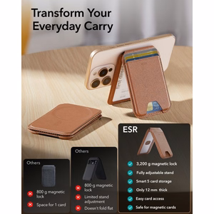 ESR Classic RFID-kaitsega MagSafe magnetiline telefoni kaarditasku koos toega – pruun