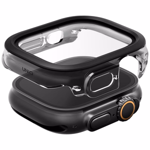 Чехол с закалённым стеклом Uniq Voute для Apple Watch Ultra 49мм - чёрный