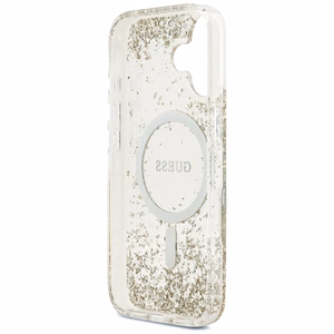 Guess Resin Bottom Glitter MagSafe ümbris jaoks iPhone 17 - kuldne