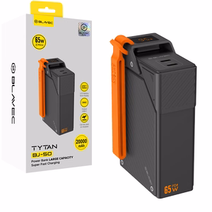 Blavec BJ-50 Tytan akupank, 20 000 mAh, 65 W, 2× USB-C (PBBJ50A), must