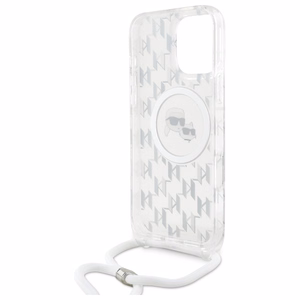 Karl Lagerfeld IML Crossbody Monogram Karl & Choupette Head MagSafe Ümbris jaoks iPhone 16 Pro Max - Clear