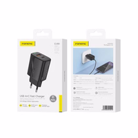 FONENG võrgulaadija EU66 PD 20W 1xUSB-C + 1xUSB QC3.0 must