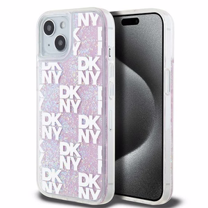 DKNY Liquid Glitter Multilogo ümbris jaoks iPhone 15 / 14 / 13 - roosa