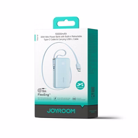 Joyroom JR-PR2L 10000mAh 35W Power Bank sisseehitatud sissetõmmatava USB-C kaabli ja Lightning rihmaga - sinine