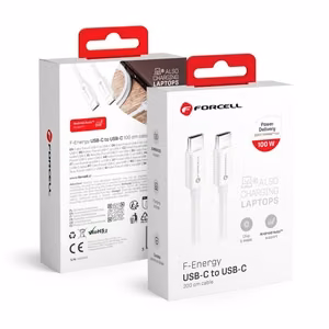 Kaabel USB C to USB C Forcell F-Energy QC4.0 PD 5A 100W 2 m C339 valge