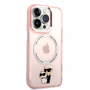 KARL LAGERFELD KLHMP14XHNKCIP IPHONE 14 PRO MAX 6.7 "ÜMBRIS ROOSA/ROOSA ICONIC KARL & CHUPETTE MAGSAFE