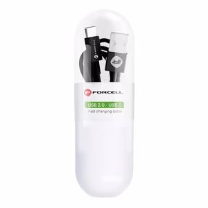 USB-kaabel Forcell TUBE (C319) Type-C (2.1A) 1m, must