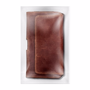ROYAL Crazy Horse universal horizontal leather belt holster size XL IPHONE 13 PRO MAX / 14 PRO MAX / SAMSUNG S21 PLUS / S20 FE / A50 / A51 5G / HUAWEI P30 PRO / P40 PRO / OPPO A98 5G brown