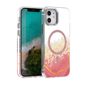 Epoxy Mag ümbris iPhone 12 / 12 Pro 6,1" roosa