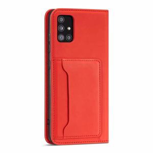 Magnetkaardi ümbris Samsung Galaxy A13 5G ümbris rahakott kaardihoidja punane