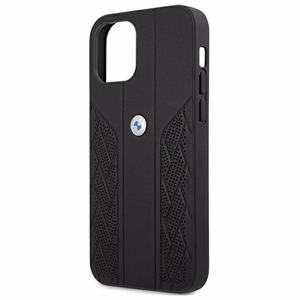 BMW Кожаный чехол Curve Perforate для iPhone 12 mini - чёрный