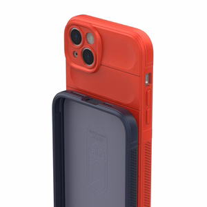 Magic Shield Case ümbris iPhone 14 Plus'ile elastne soomustatud ümbris burgundia värvusega