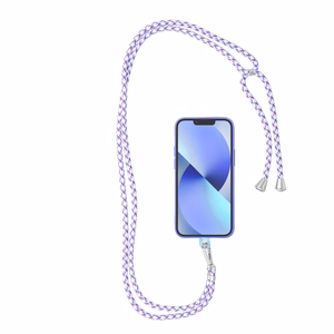 SWING (6mm) Phone lanyard, Phone pendant with adjustable length / cord length 165cm (max 82.5cm in the loop) / on the shoulder or neck - valge - lilla