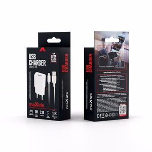 Maxlife MXTC-01 laadija 1x USB 2.1A valge + Lightning kaabel