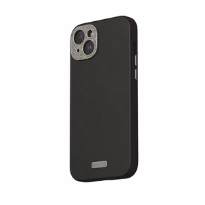 Moshi Napa MagSafe kvaliteetsest vegannahast ümbris seadmele iPhone 15 Plus, Midnight Black värvitoonis