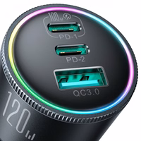 Autolaadija Joyroom "JR-CCN07" hall 100W (2xPD / 1xQC3.0) + "Type-C / Type-C" 100cm kaabel