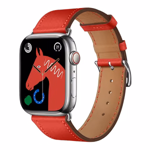 Strap for Apple Watch Forcell F-Design FA20 holes eco-friendly leather 42 / 44 / 45 / 49 mm red