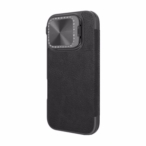 Nillkin Qin Prop Leather iPhone 16 ümbris (must)
