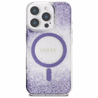 Guess HC Resin Bottom Glitter MagSafe ümbris jaoks iPhone 16 Pro - lilla