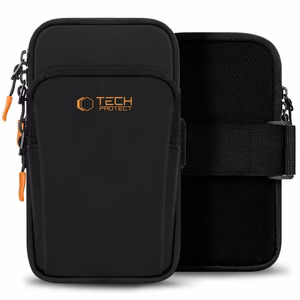 Tech-Protect M7 Universal Sport Armband Ümbris - Must and Oranž